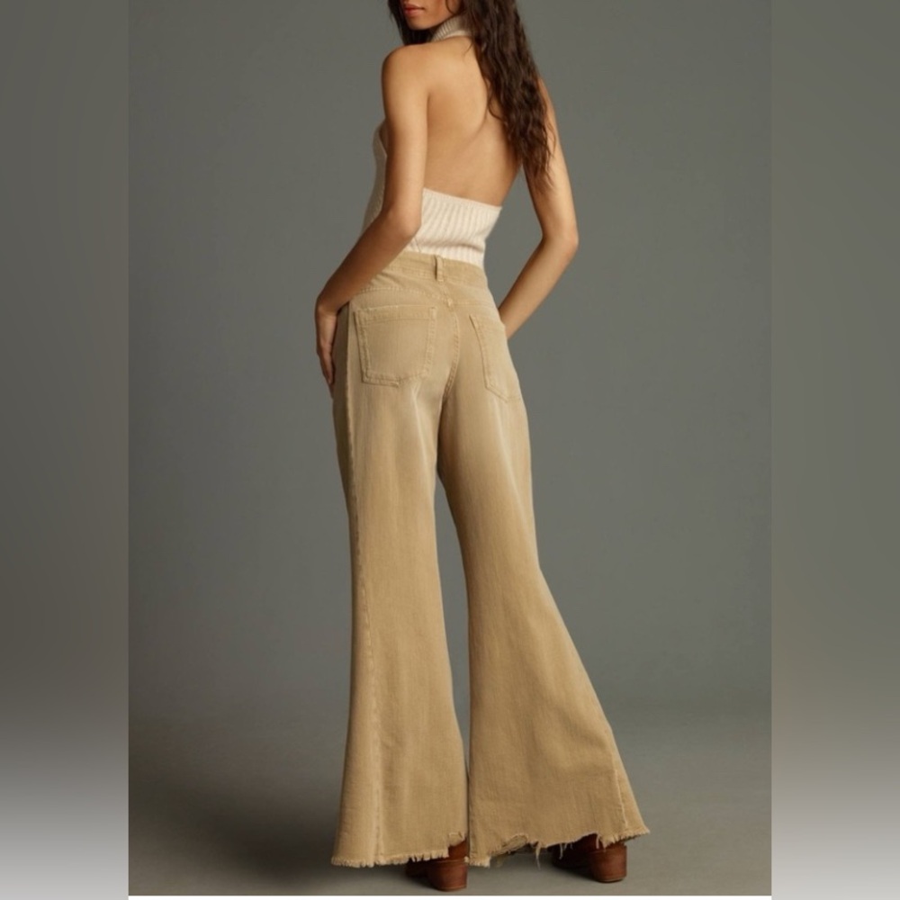 Anthropologie Pilcro The Adi Tan Pants with Raw Edge Hem Size 28 - Picture 2 of 12